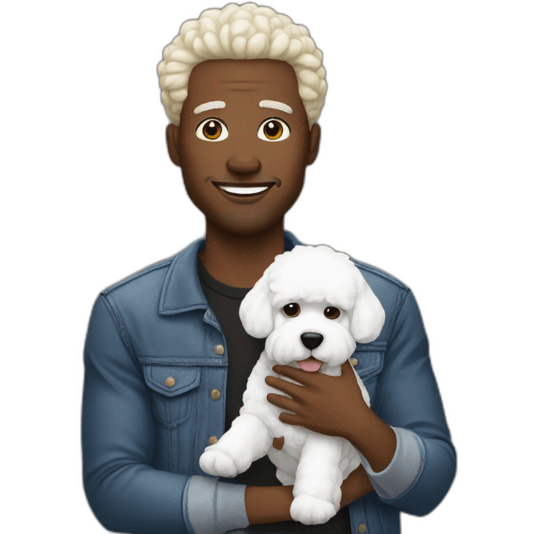 urban men with bichon emoji