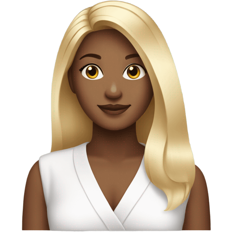 Girl blonde in spa salon emoji