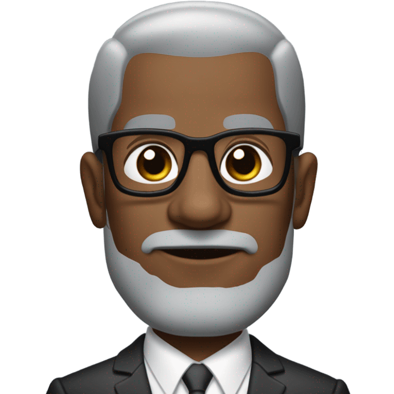 deon sanders with round face and suit and glasses and buzz cut and small eyes and over 50 small gray bearded receding hairline and small black eyes and wrinkled forehead emoji