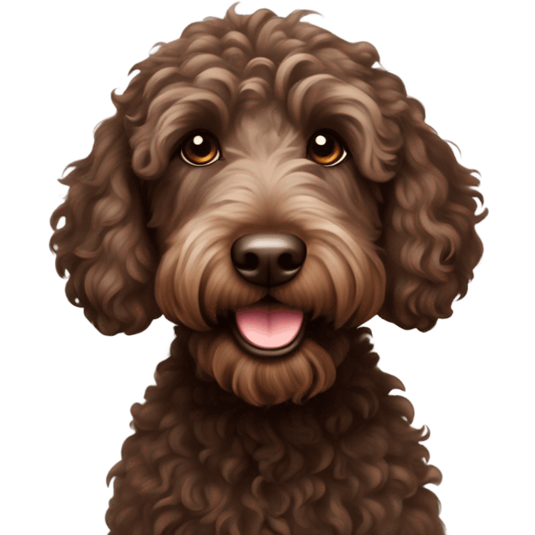 Australian labradoodle dark brown emoji