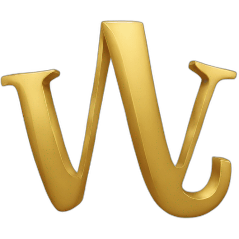 Gold letter W emoji