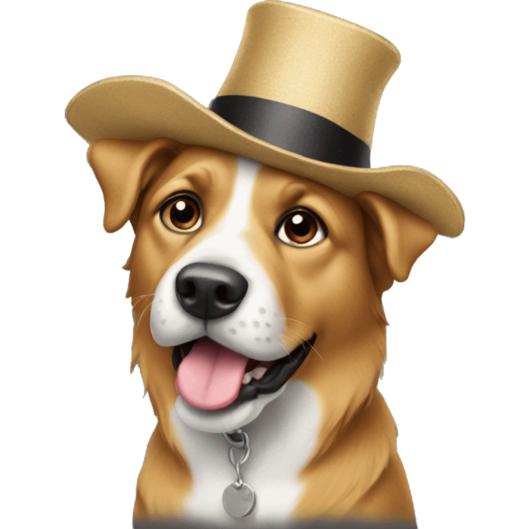 Dog with hat emoji