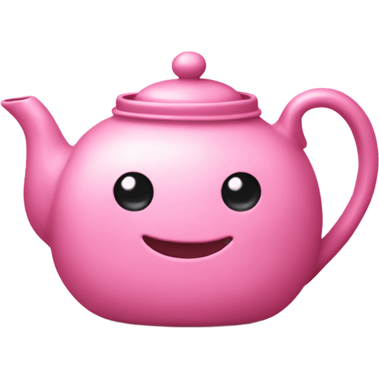 Pink tea pot with a bow emoji