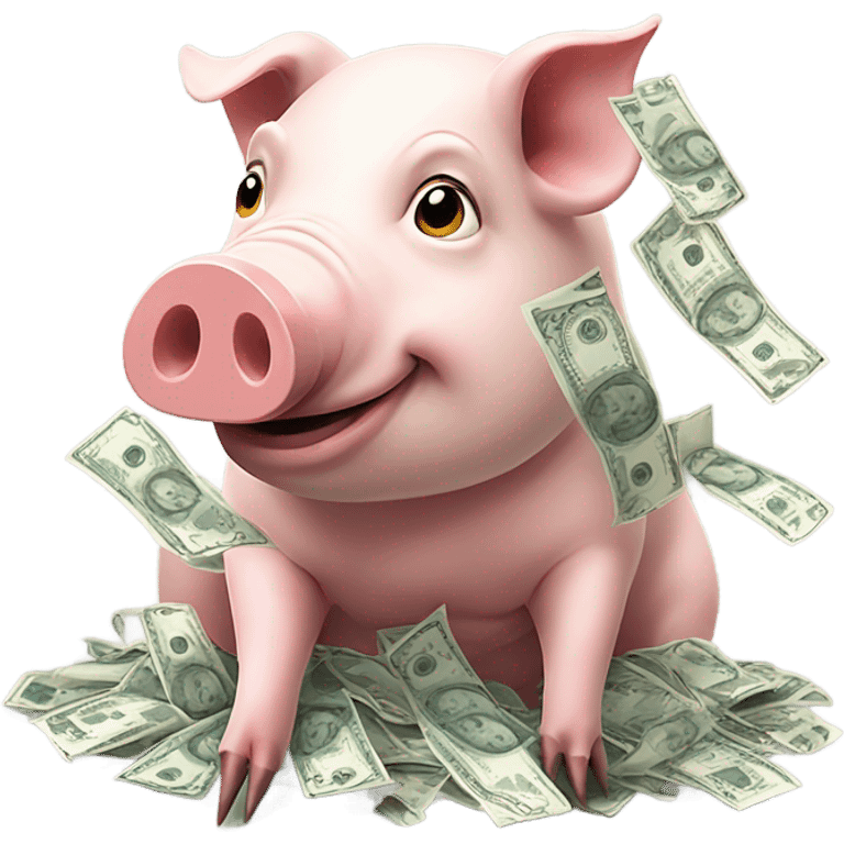 Pig is eating money emoji