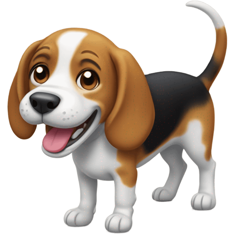 Beagle smiling emoji