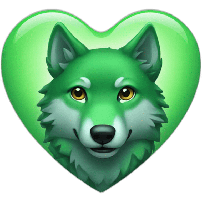 Green Wolf Heart emoji