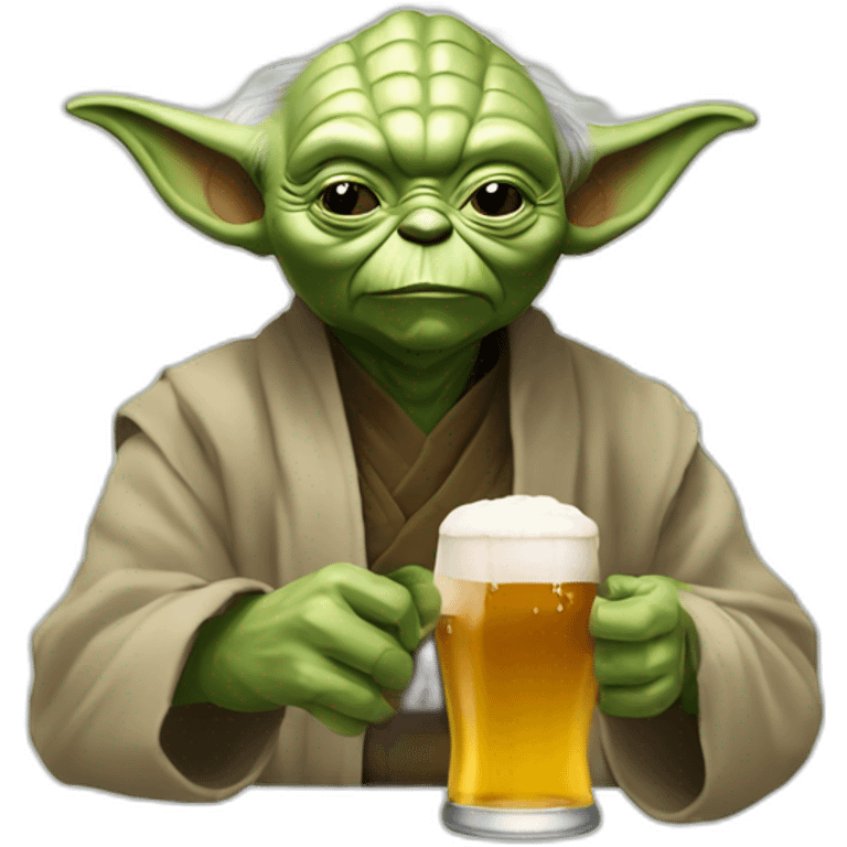 Maître yoda qui boit une bière  emoji