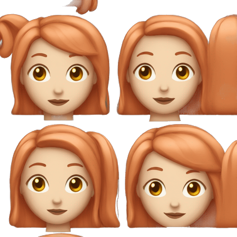 woman with long straight and piller box red hair and white skin emoji