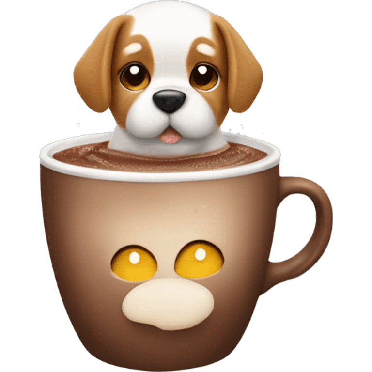 create an emoji of a cute dog in a hot chocolate cup  emoji