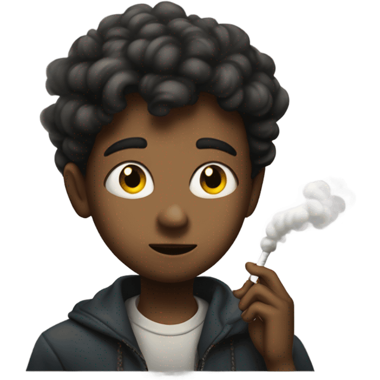 mysterious boy smoking emoji