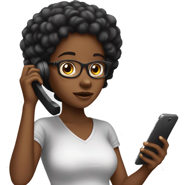 Black girl on phone emoji