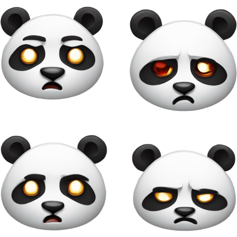 Panda angry with and evil emoji