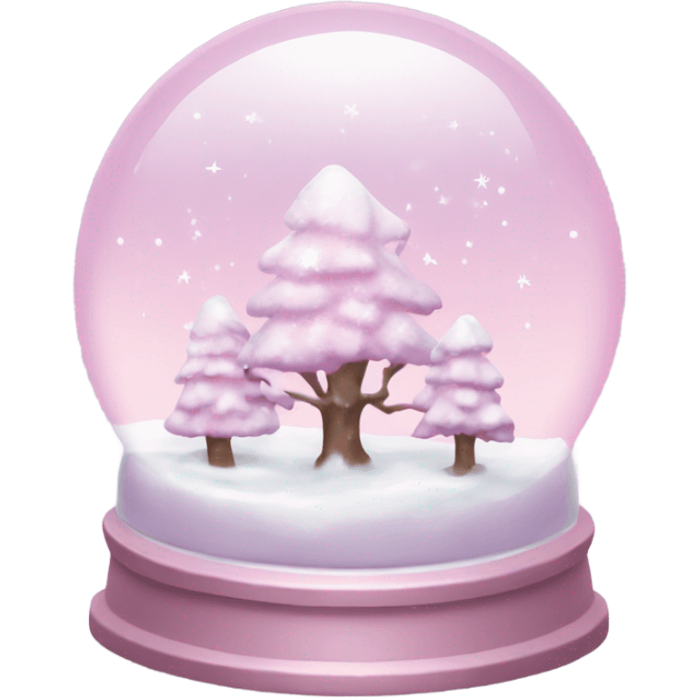 Pastel pink snow globe emoji