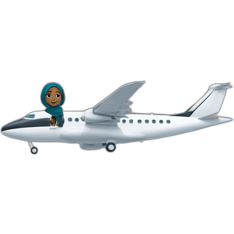 Hijab black girl pilote un avion emoji