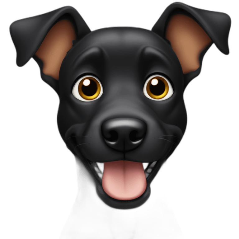 black dog with big ears emoji