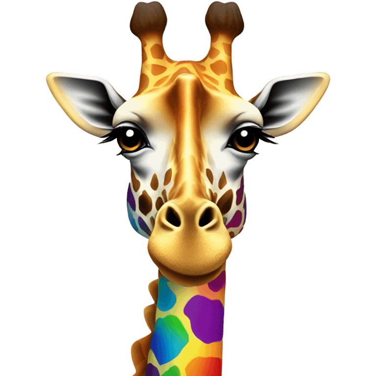 Giraffe with rainbow spots emoji