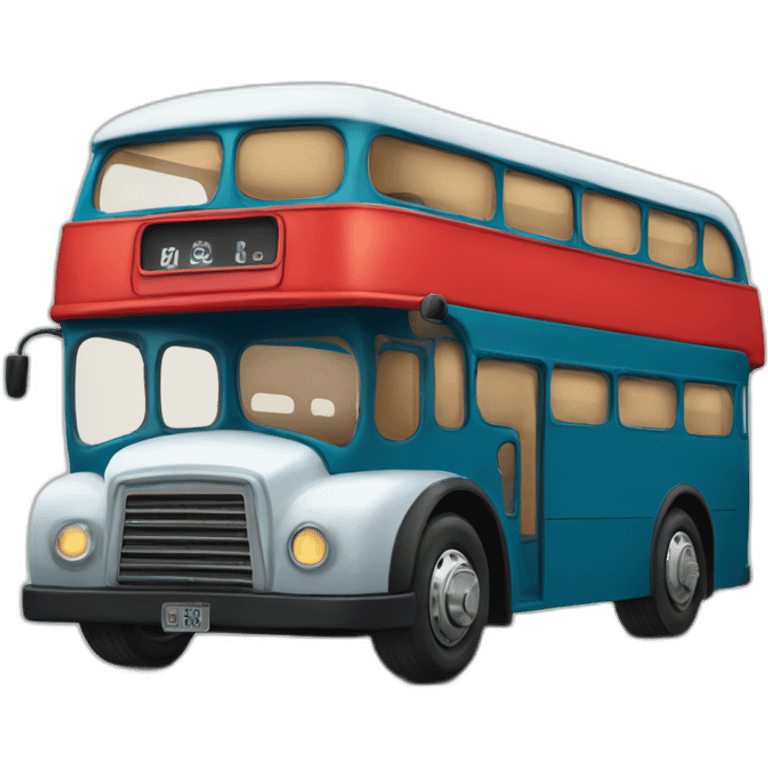 cute double-decker bus emoji