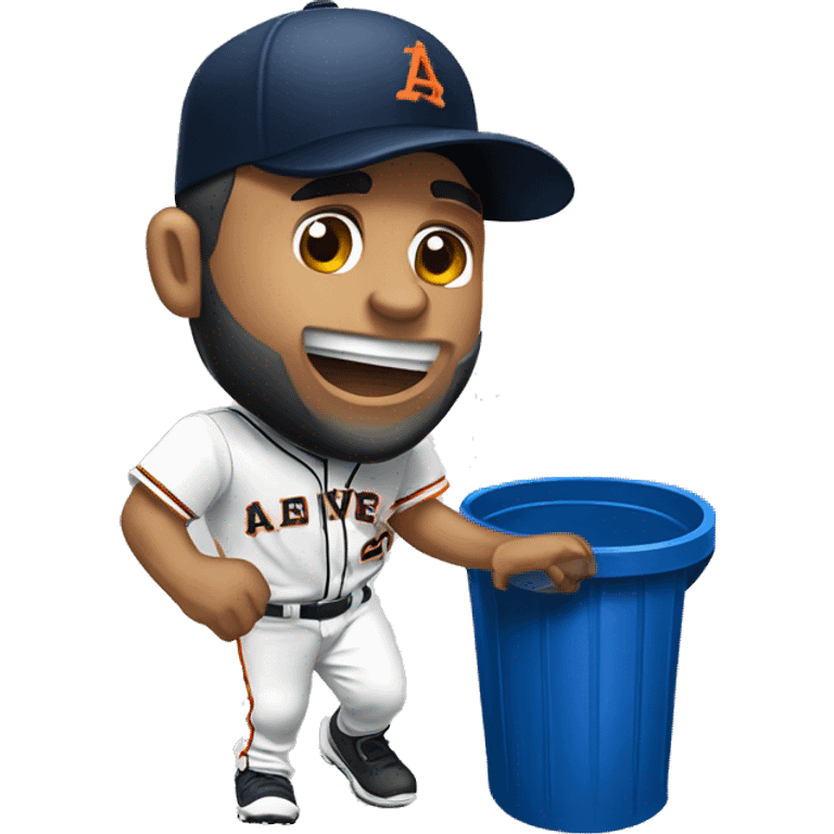 Jose altuve smacking a trash can emoji