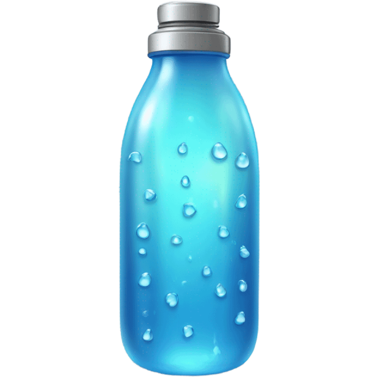 A glowing water bottle with droplets. emoji