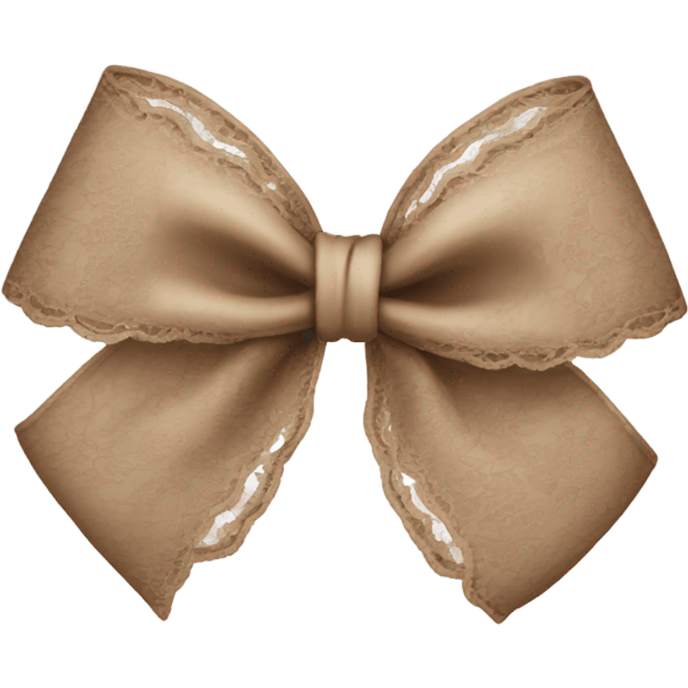 Elegant Pale brown lace bow emoji