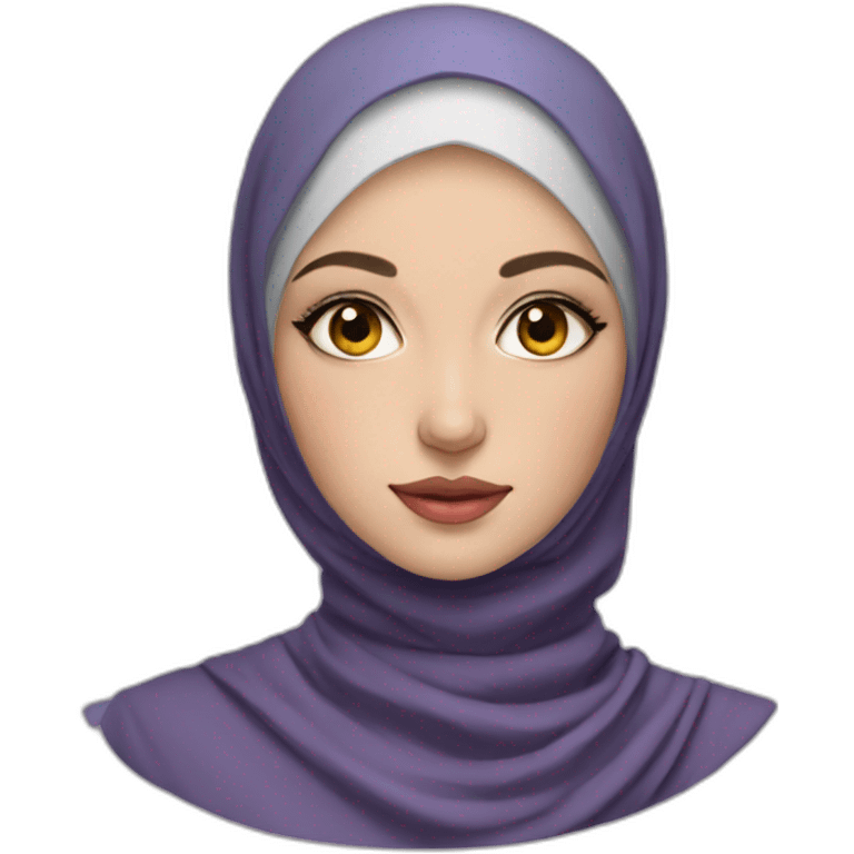 Ukrainian girl in hijab with makeup emoji