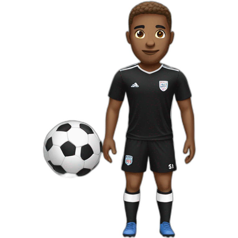 English soccer player with black tshirt emoji