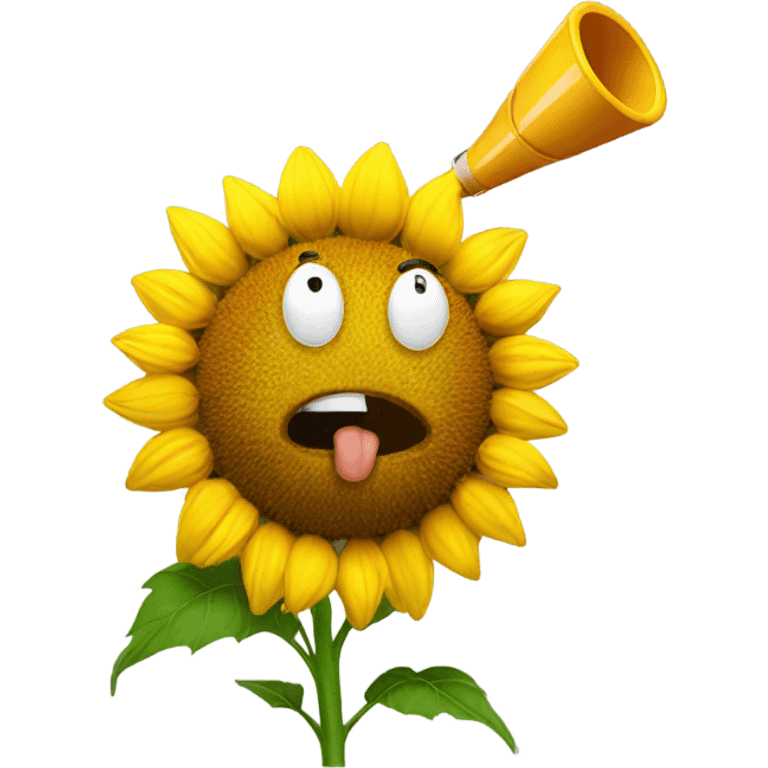 sunflower blowing a whistle emoji