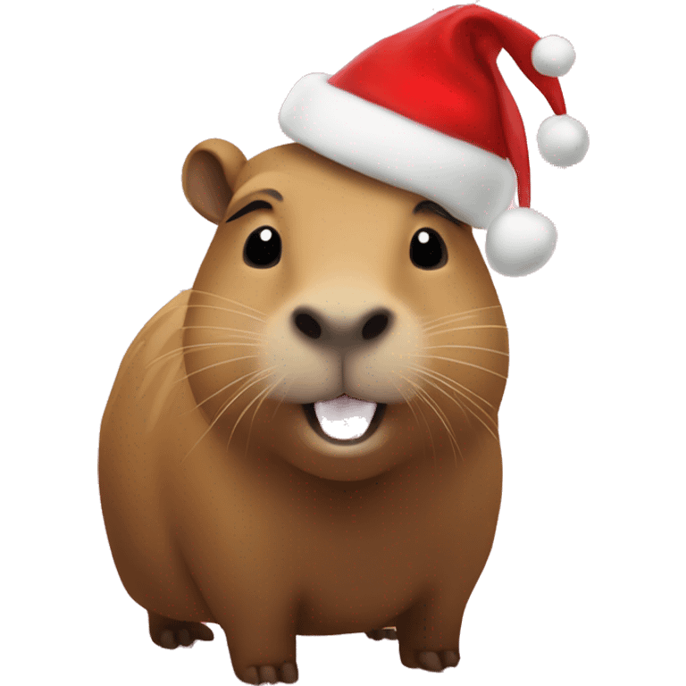 Capybara with christmas cheer on emoji