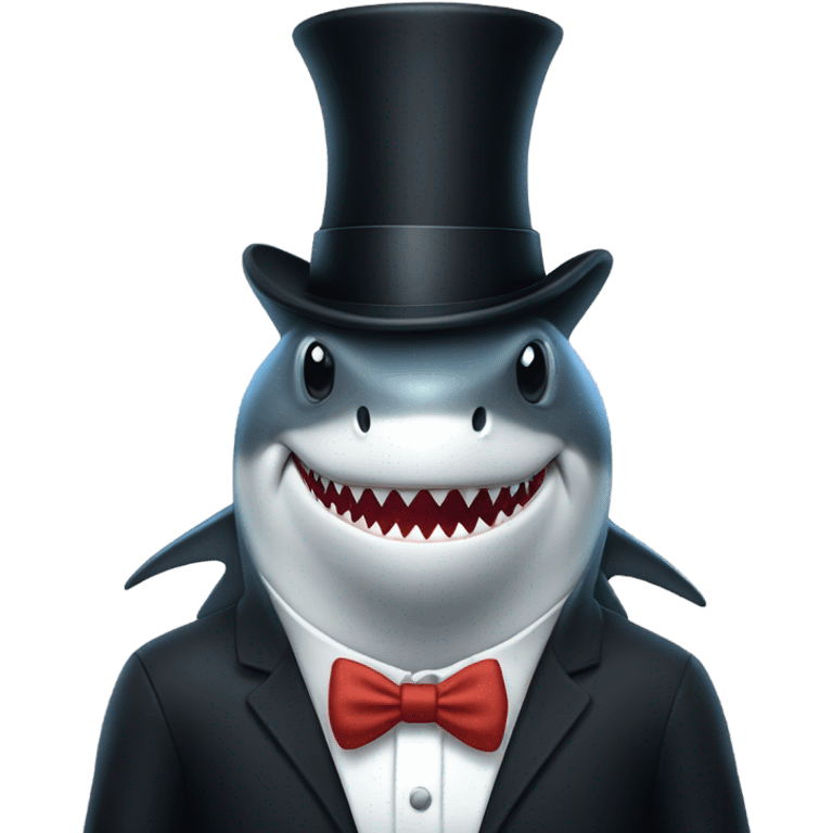 Shark with a top hat emoji