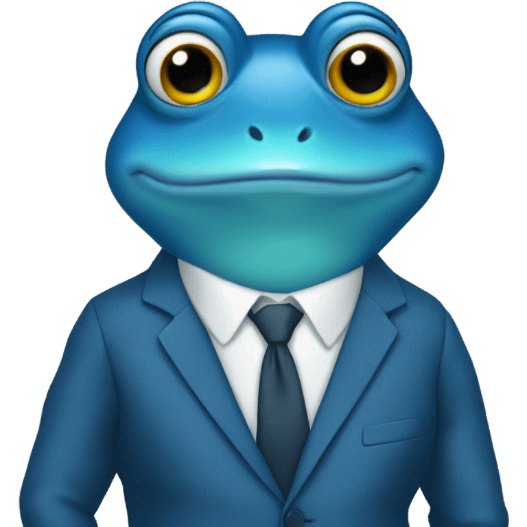 blue frog in suit emoji