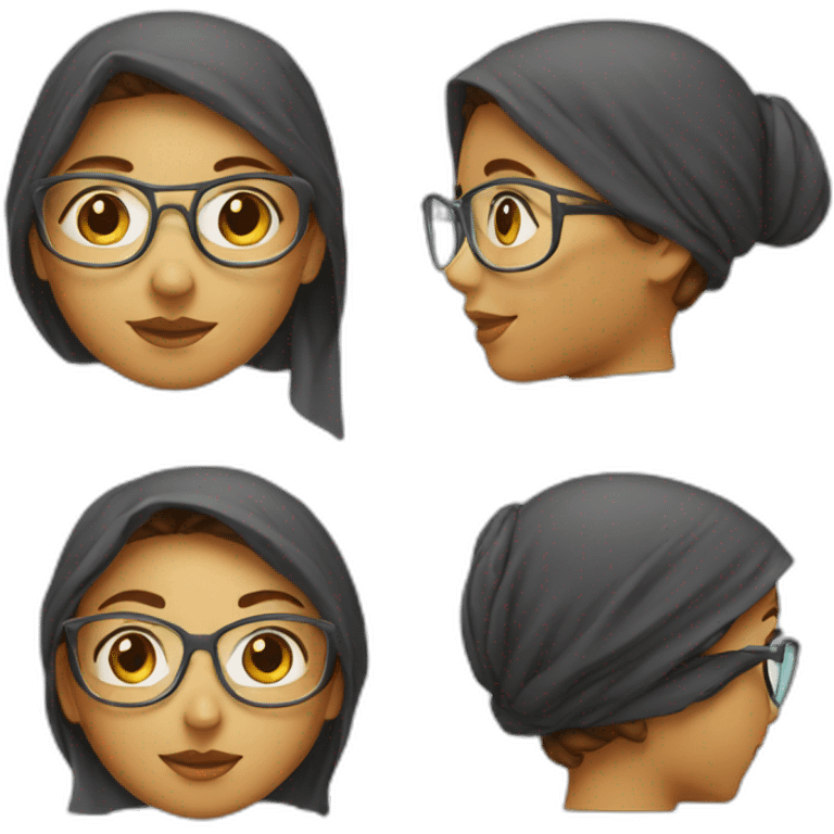 A Girl wearing a glass and scarf on her head emoji