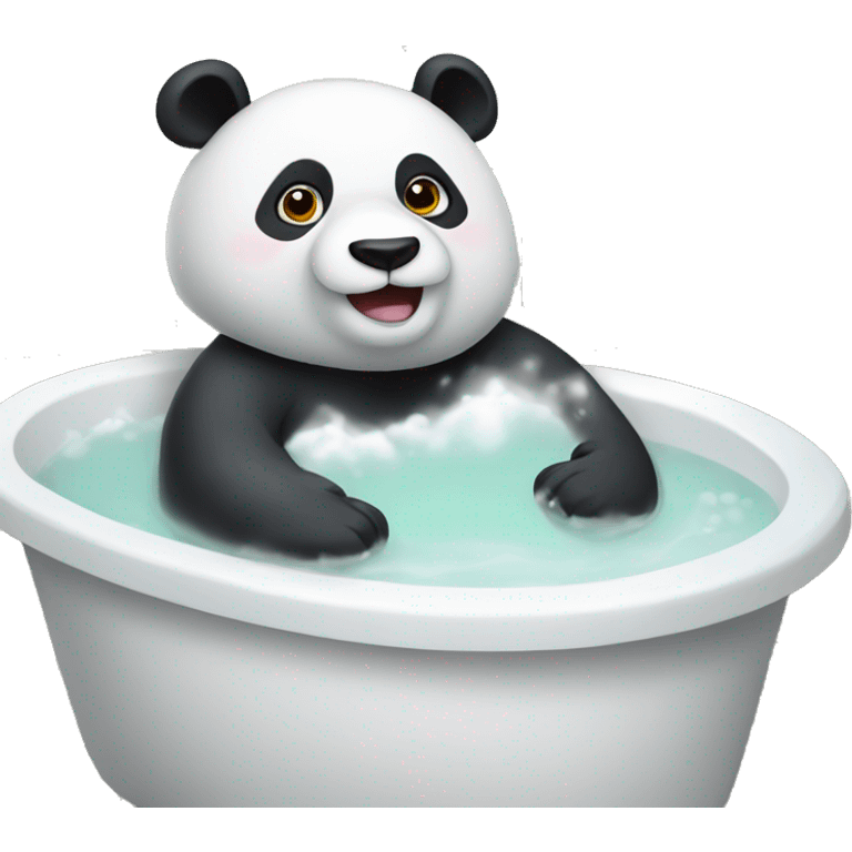 Panda taking a bath emoji