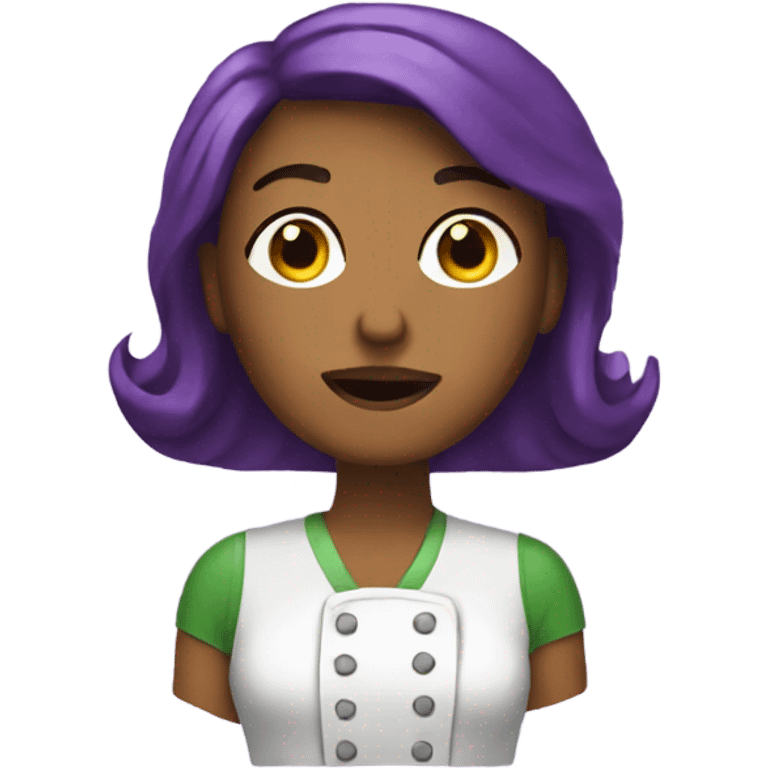 Woman with eggplant Pepe  emoji