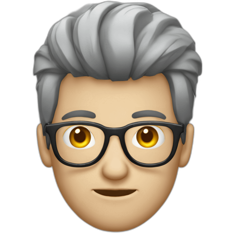 Hombre gótico pelo gris y gafas emoji