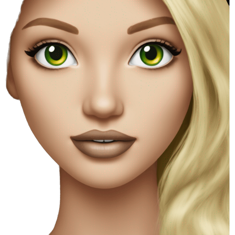 Realistic victoria secret model blonde green eyes  emoji