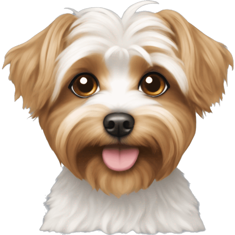 Light brown and white yorkie poo emoji