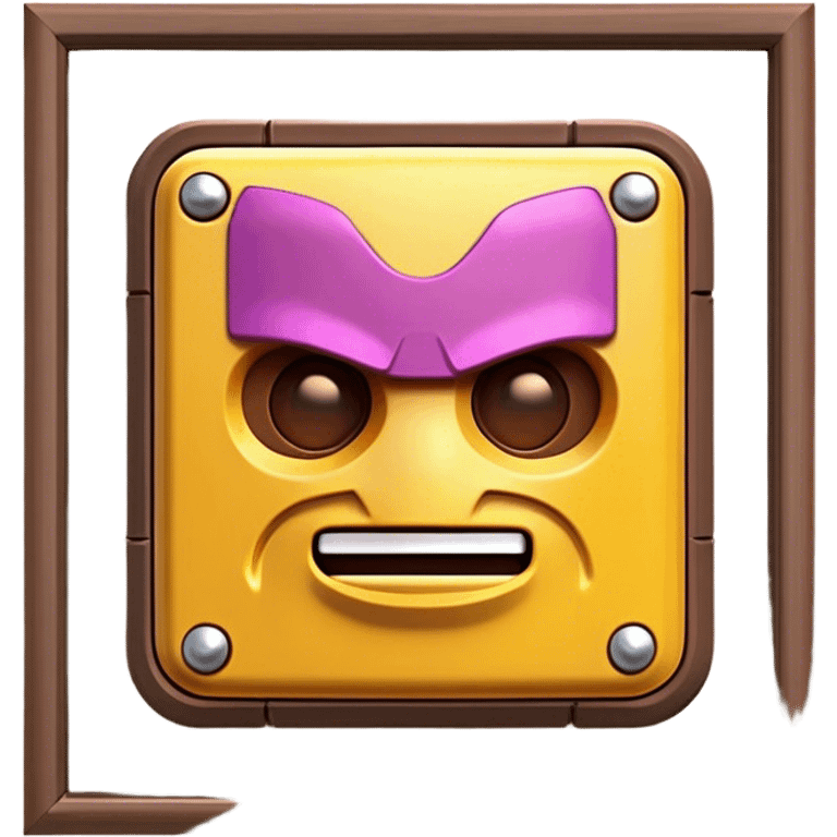 Clash of Clans aesthetic: Cinematic Playful Classic Game Cartridge Portrait Emoji, rendered in a 3D vector-style similar to standard emojis with minimal shading and bold, simplified shapes. A compact, distinct form with signature details, softly glowing with a nostalgic gaming charm. Simplified yet unmistakably iconic, highly detailed and consistent, glowing with a soft radiance and high shine. Stylized with a touch of retro gaming magic and a soft glowing outline, capturing the essence of a beloved gaming relic with a friendly, playful manner! emoji