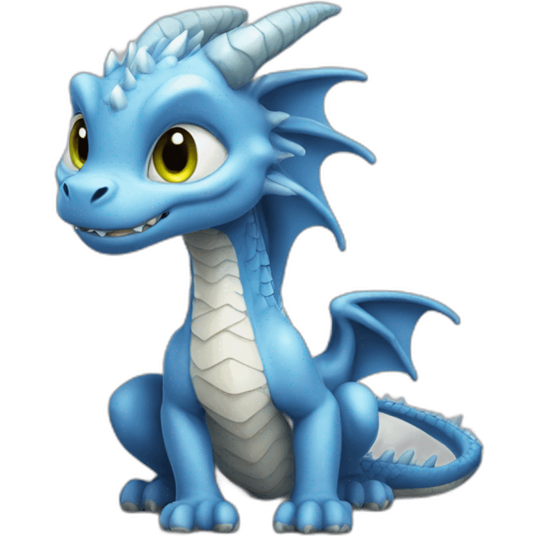 Dragon blanc aux yeux bleus emoji