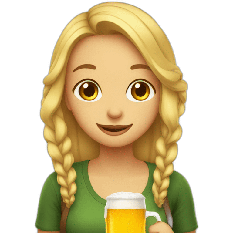 a girl drinking beer emoji