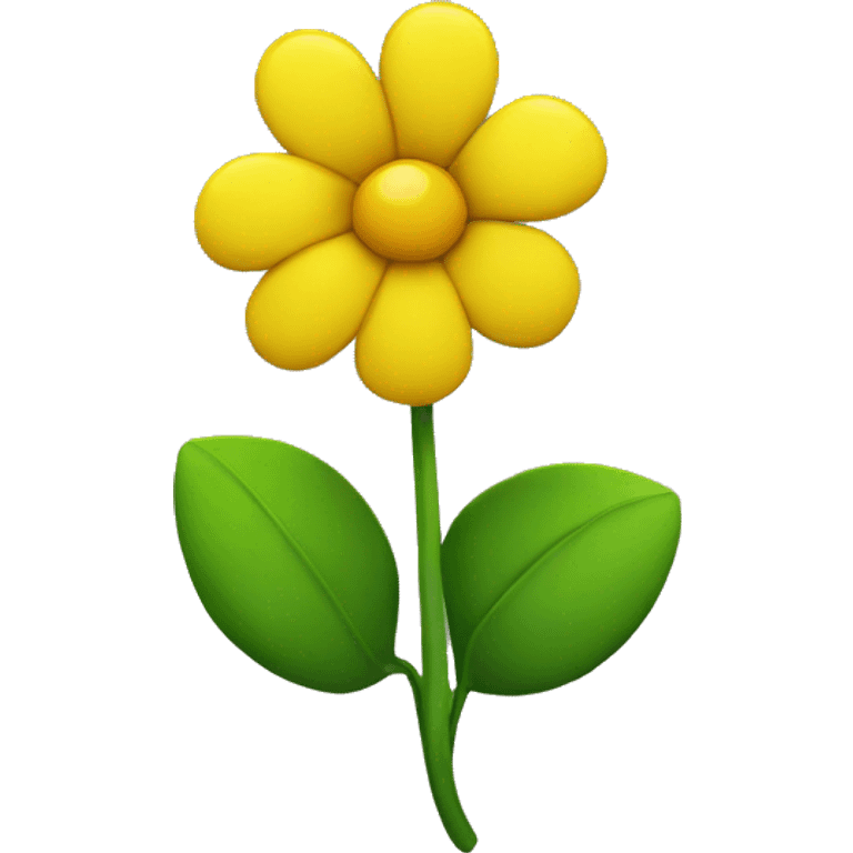 yelow flower with green inside  emoji