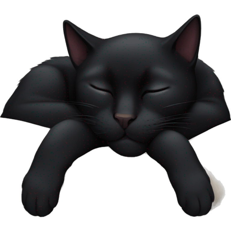 a black cat sleeping emoji