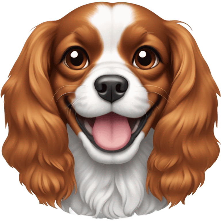 Cavalier King Charles Soaniel Blenheim colour with a smile emoji