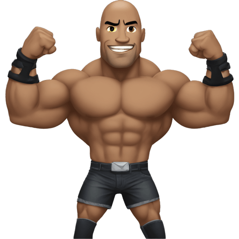 the rock double biceps holding lightning bolts emoji