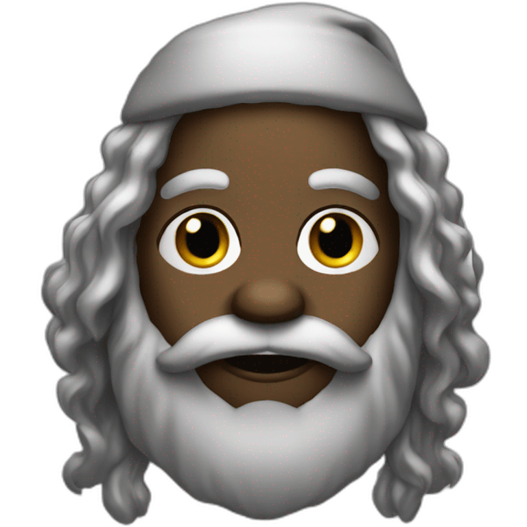 black santa with long hairs emoji