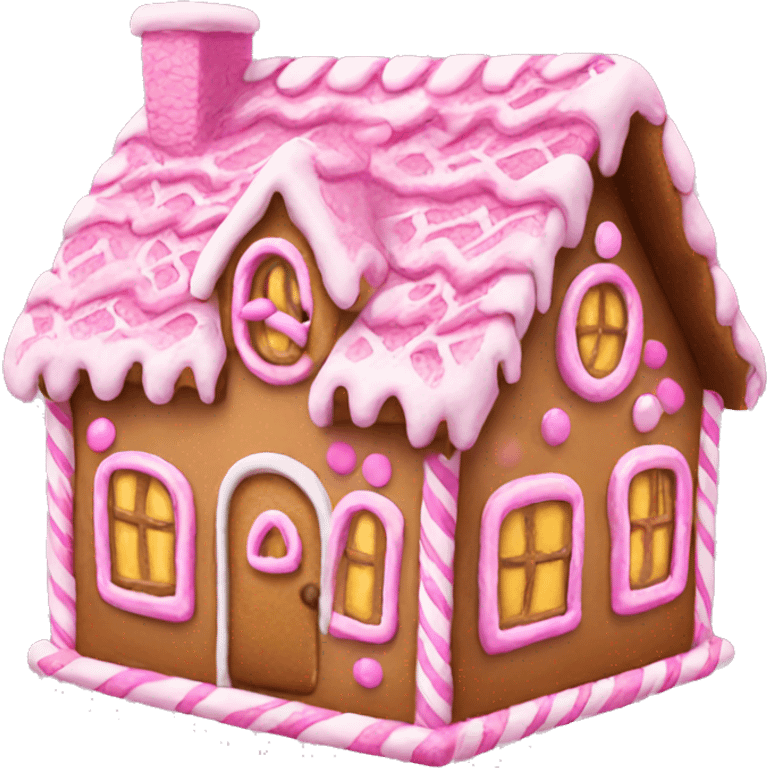 Pink gingerbread house  emoji