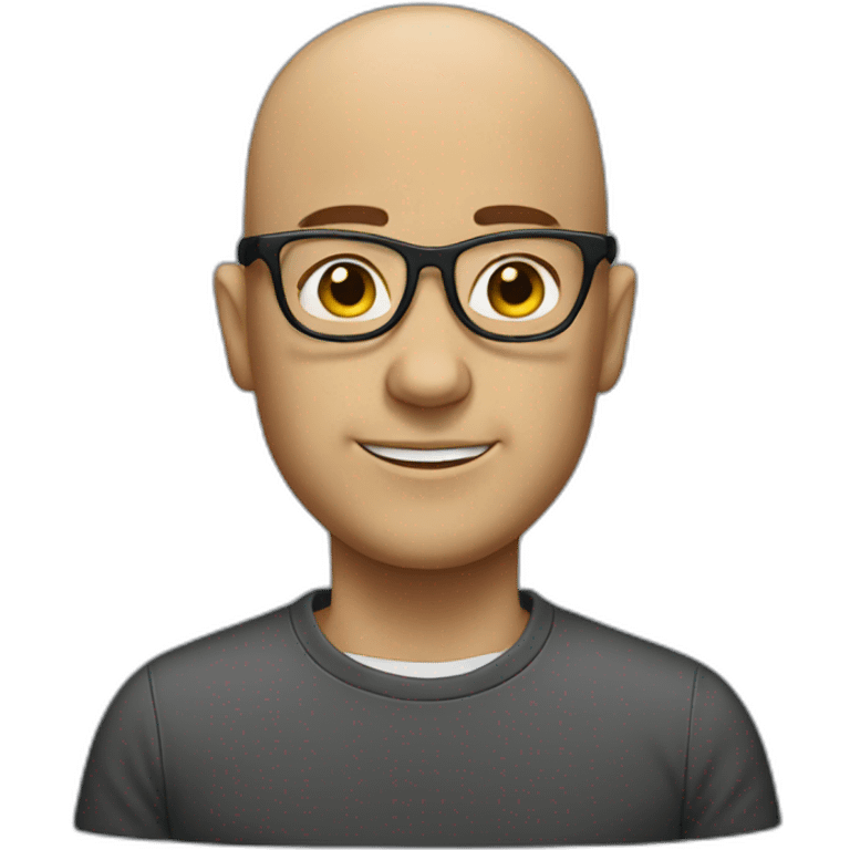 bald man with some hair and glasses emoji