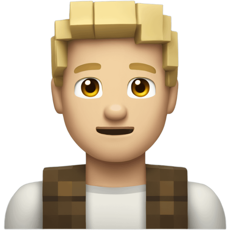 Blonde man playing Minecraft  emoji