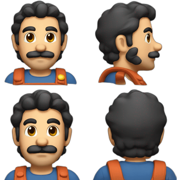 Mario with a Beard emoji