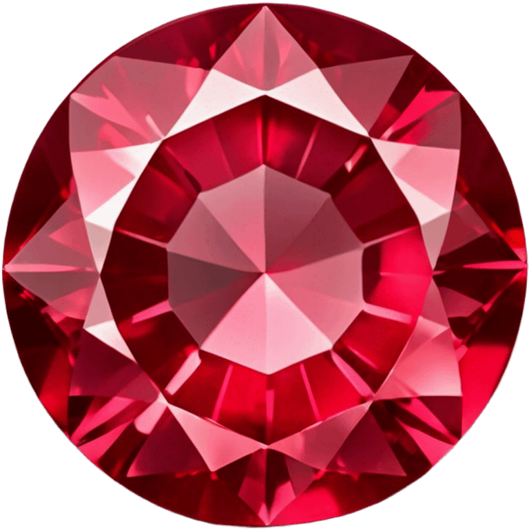 Cinematic Realistic Ruby Emoji, Deep and rich, with a smooth, polished surface gleaming in brilliant red, the facets catching light and casting fiery reflections. The rich color seems to glow with an inner warmth, while a soft, subtle shimmer highlights the edges. Soft glowing outline, capturing the essence of passionate beauty and timeless elegance in a precious ruby. emoji