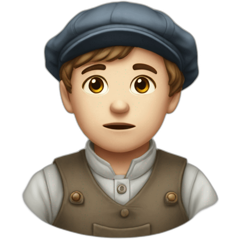 Victorian-Era-poor-factory-worker-kid-flat-cap-furious emoji